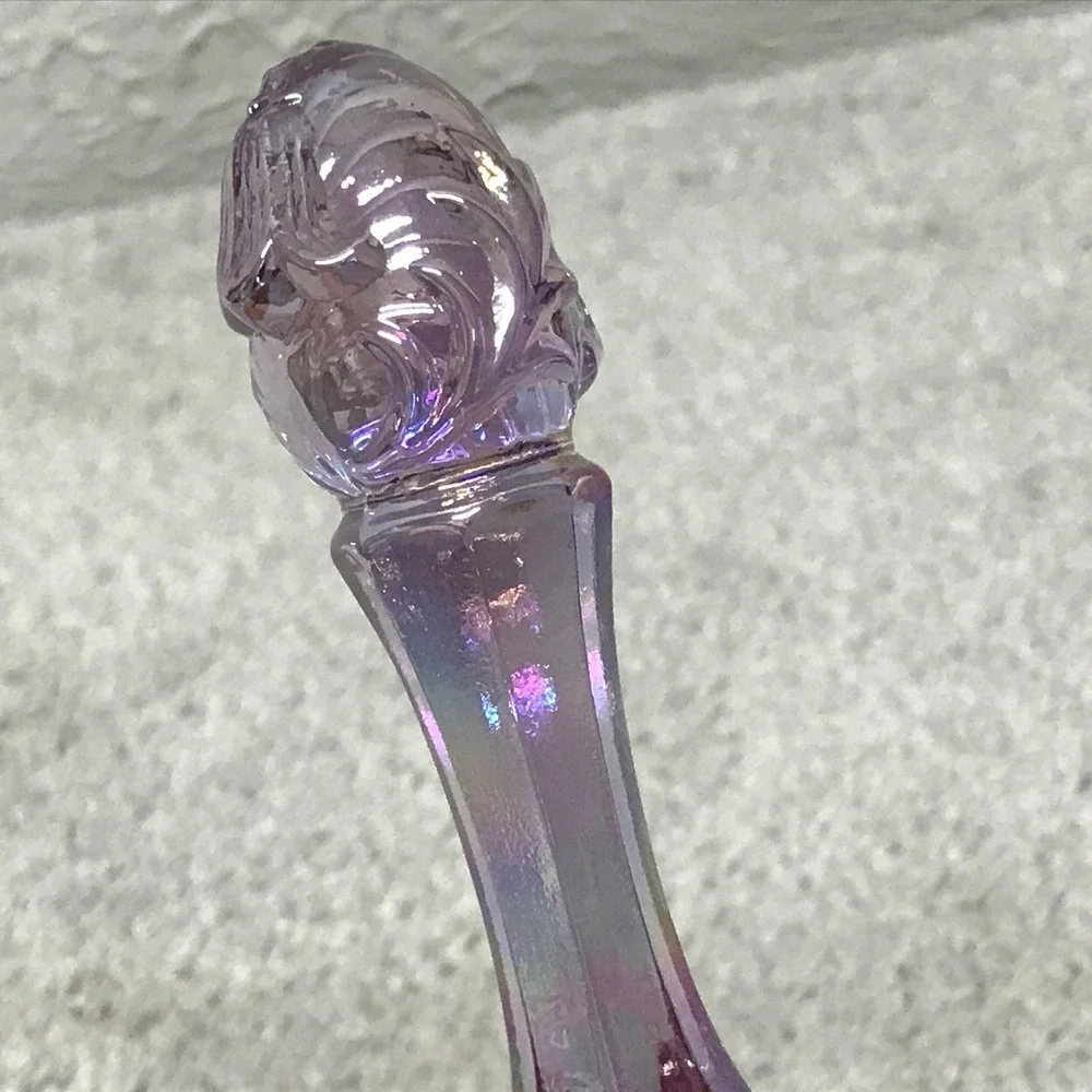 Vintage Fenton Lily of the Valley‎ Carnival Glass Bell Iridescent Lavender 6.5